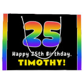 25e verjaardag: kleurrijke regenboog # 25, Naam va Groot Cadeauzakje (Achterkant)