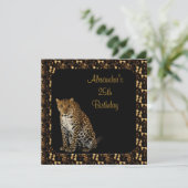 25e Verjaardag Luipaard met Dierprint Frame Kaart (Staand voorkant)