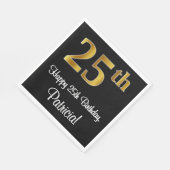 25e verjaardag ~ Luxurieuze Faux Gold-look # Servet (Hoek)