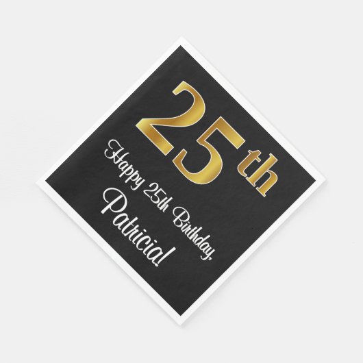 25e verjaardag ~ Luxurieuze Faux Gold-look # Servet (Hoek)