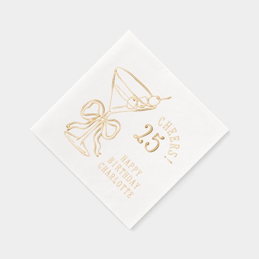 25e verjaardag Martini Twenty Fifth gepersonalisee Folie Servetten (Rechts)