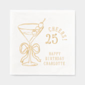 25e verjaardag Martini Twenty Fifth gepersonalisee Folie Servetten (Voorkant)