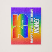 25e verjaardag — Meerkleurig regenboogpatroon "25" Legpuzzel (Verticaal)