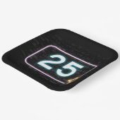 25e verjaardag Neon Sign On Brick Papieren Bordje (Gebogen)