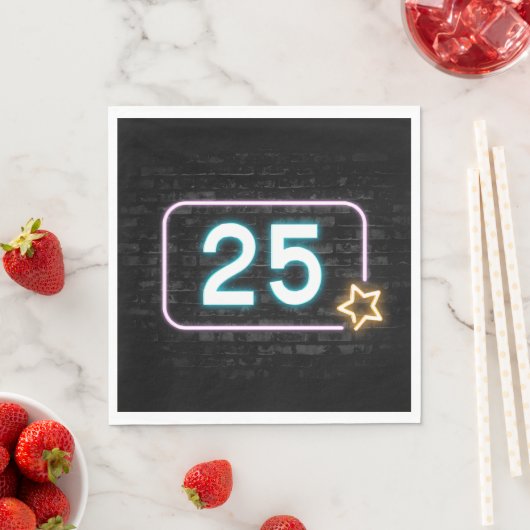 25e verjaardag Neon Sign On Brick Servet (Insitu)