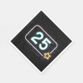 25e verjaardag Neon Sign On Brick Servet (Hoek)