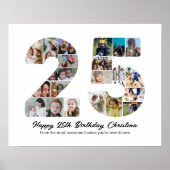 25e Verjaardag Nummer 20 Fotocollage Jubileum Poster (Voorkant)