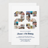 25e verjaardag nummer 25 aangepaste fotocollage kaart (Voorkant / Achterkant)