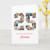 25e verjaardag nummer 25 Fotocollage gepersonalise Kaart (Gele Bloem)