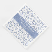 25e Verjaardag Nummer Nummer Patroon Blauw/Wit Servet (Hoek)