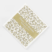 25e verjaardag Nummer nummer patroon Gold/wit Servet (Hoek)