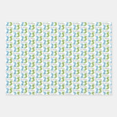 25e verjaardag nummers groen blauw inpakpapier vel (Voorkant 3)