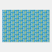 25e verjaardag nummers groen blauw inpakpapier vel (Voorkant 2)