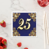 25e verjaardag of Jubileum Regal Gold en Blue Servet (Insitu)