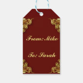 25e Verjaardag of Jubileum Regal Gold en Red Cadeaulabel (Achterkant)