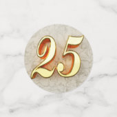 25e Verjaardag of Jubileum Regal Goud en Marmer Confetti (Kleine voorkant)