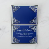 25e verjaardag of Jubileum Regal Silver Blue Kaart (Binnen)