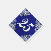 25e verjaardag of Jubileum Regal Silver Blue Servet (Hoek)