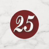 25e Verjaardag of Jubileum Regal Silver en Red Confetti (Kleine voorkant)