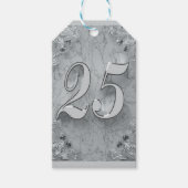 25e Verjaardag of Jubileum Regal Silver Marble Cadeaulabel (Voorkant)