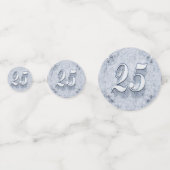 25e Verjaardag of Jubileum Regal Silver Marble Confetti (Voorkanten)