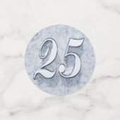 25e Verjaardag of Jubileum Regal Silver Marble Confetti (Kleine voorkant)
