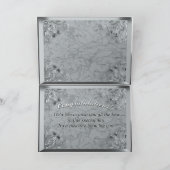 25e Verjaardag of Jubileum Regal Silver Marble Kaart (Binnen)
