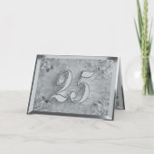 25e Verjaardag of Jubileum Regal Silver Marble Kaart (Voorkant)