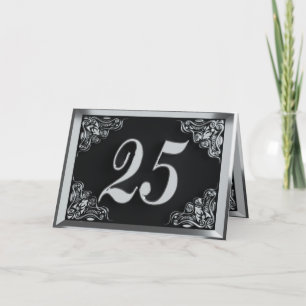 25e Verjaardag of Jubileum Regal Silver Zwart Kaart