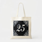 25e Verjaardag of Jubileum Regal Silver Zwart Tote Bag (Voorkant)