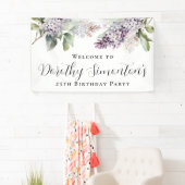 25e Verjaardag Paarse Lila Lente Bloem Welkom Spandoek (Insitu)