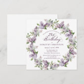 25e Verjaardag Paarse Lila Spring Flower Square Kaart (Voorkant / Achterkant)