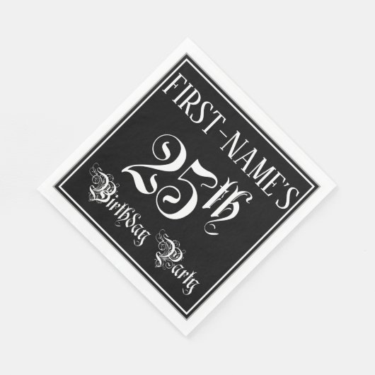 25e verjaardag Partij — Fancy Manuscript + de Naam Servet (Hoek)