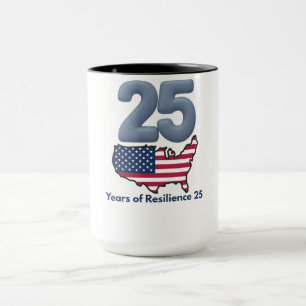 25e verjaardag Patriot Day 9/11 Jaren van Veerkrac Mok