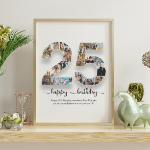 25e verjaardag Photo Collage Poster