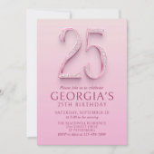 25e verjaardag Pink Diamonds Kaart (Voorkant)