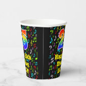 25e Verjaardag: Plezier Muzieknoten Patroon, Regen Papieren Bekers (Rechts)