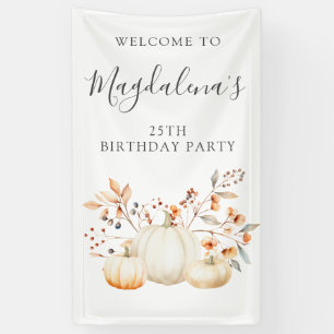 25e verjaardag pompoen val bladeren verticale outd spandoek