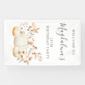 25e verjaardag pompoen val bladeren verticale outd spandoek (Horizontaal)