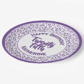 25e verjaardag Random Number Pattern Paars/White Papieren Bordje (Gekanteld)