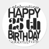 25e verjaardag ronde sticker (Voorkant)