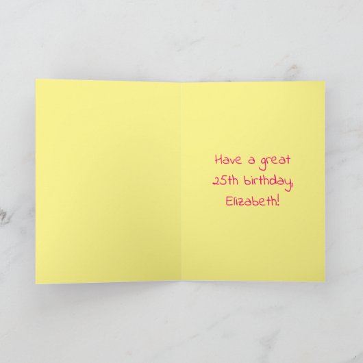 25e verjaardag: Roze strips & harten, regenboognr. Kaart (Binnen)