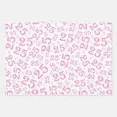 25e verjaardag Roze & Witte nummerpatroon 25 Inpakpapier Vel (Voorkant 2)