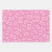 25e verjaardag Roze & Witte nummerpatroon 25 Inpakpapier Vel (Voorkant)