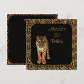 25e verjaardag tijger met Lijst voor het afdrukken Kaart (Voorkant / Achterkant)