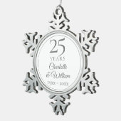 25e verjaardag tin sneeuwvlok ornament (Rechts)