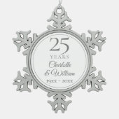 25e verjaardag tin sneeuwvlok ornament (Voorkant)