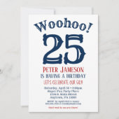 25e verjaardag uitnodiging Mannen marine Blue (Voorkant)