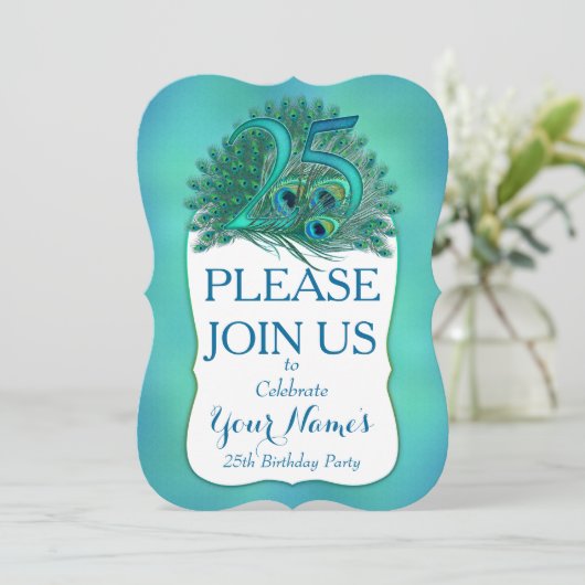 25e verjaardag Uitnodigingen (Staand voorkant)