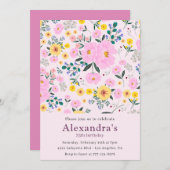 25e verjaardag uitnodigingen Boho Floral Chic (Voorkant / Achterkant)